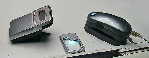 денситометр, спектрофотометр, лупа с подсветкой