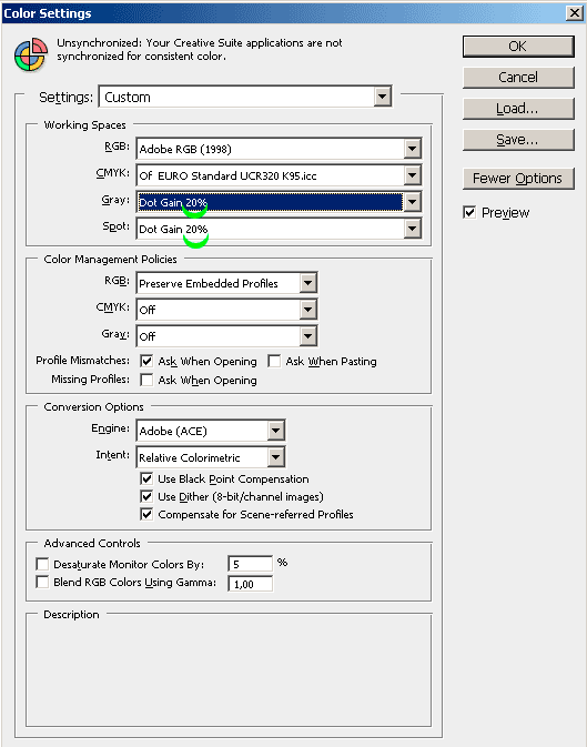 Color Settings for Duoton